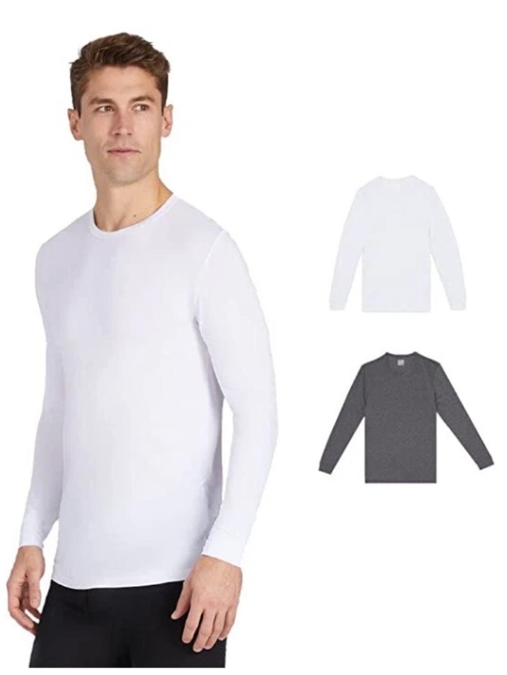 32 degrees Heat - 2 Packs Men's Long Sleeve Crew Neck Thermal Shirt